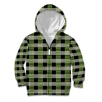 Aloha Hawaii Pakalana Pikake Lei Kid Hoodie Palaka Inspired Hawaiian-plaid Black LT14 Zip Hoodie Black - Polynesian Pride