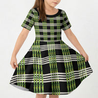 Aloha Hawaii Pakalana Pikake Lei Kid Short Sleeve Dress Palaka Inspired Hawaiian-plaid Black LT14 KID Black - Polynesian Pride