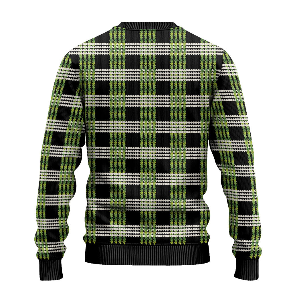 Aloha Hawaii Pakalana Pikake Lei Ugly Christmas Sweater Palaka Inspired Hawaiian-plaid Black LT14 - Polynesian Pride