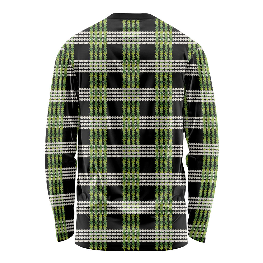 Aloha Hawaii Pakalana Pikake Lei Long Sleeve Shirt Palaka Inspired Hawaiian-plaid Black LT14 - Polynesian Pride