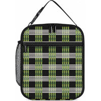 Aloha Hawaii Pakalana Pikake Lei Lunch Bag Palaka Inspired Hawaiian-plaid Black LT14 10.2 × 8.3 × 4.3 inch Black - Polynesian Pride