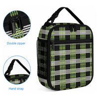 Aloha Hawaii Pakalana Pikake Lei Lunch Bag Palaka Inspired Hawaiian-plaid Black LT14 - Polynesian Pride