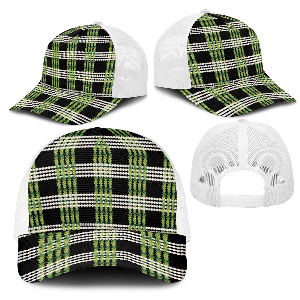 Aloha Hawaii Pakalana Pikake Lei Mesh Trucker Cap Palaka Inspired Hawaiian-plaid Black LT14 - Polynesian Pride