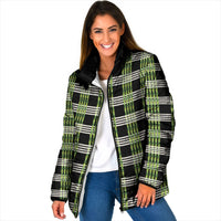 Aloha Hawaii Pakalana Pikake Lei Padded Jacket Palaka Inspired Hawaiian-plaid Black LT14 Women Black - Polynesian Pride
