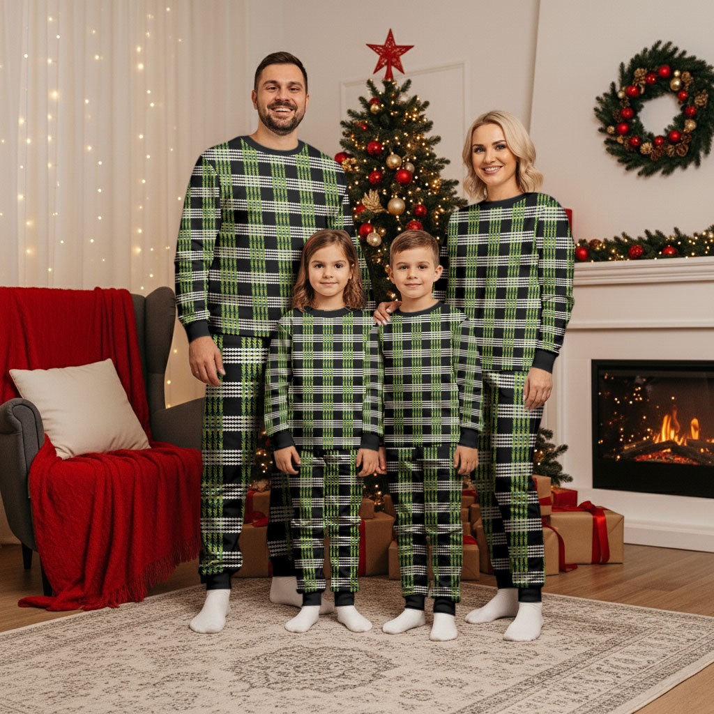Aloha Hawaii Pakalana Pikake Lei Christmas Pajama Set Palaka Inspired Hawaiian-plaid Black LT14 - Polynesian Pride