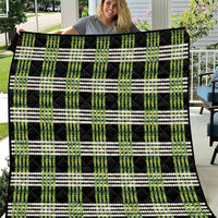 Aloha Hawaii Pakalana Pikake Lei Quilt Palaka Inspired Hawaiian-plaid Black LT14 Black - Polynesian Pride