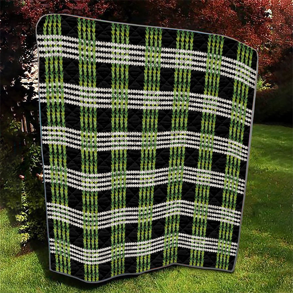 Aloha Hawaii Pakalana Pikake Lei Quilt Palaka Inspired Hawaiian-plaid Black LT14 - Polynesian Pride