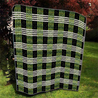 Aloha Hawaii Pakalana Pikake Lei Quilt Palaka Inspired Hawaiian-plaid Black LT14 - Polynesian Pride