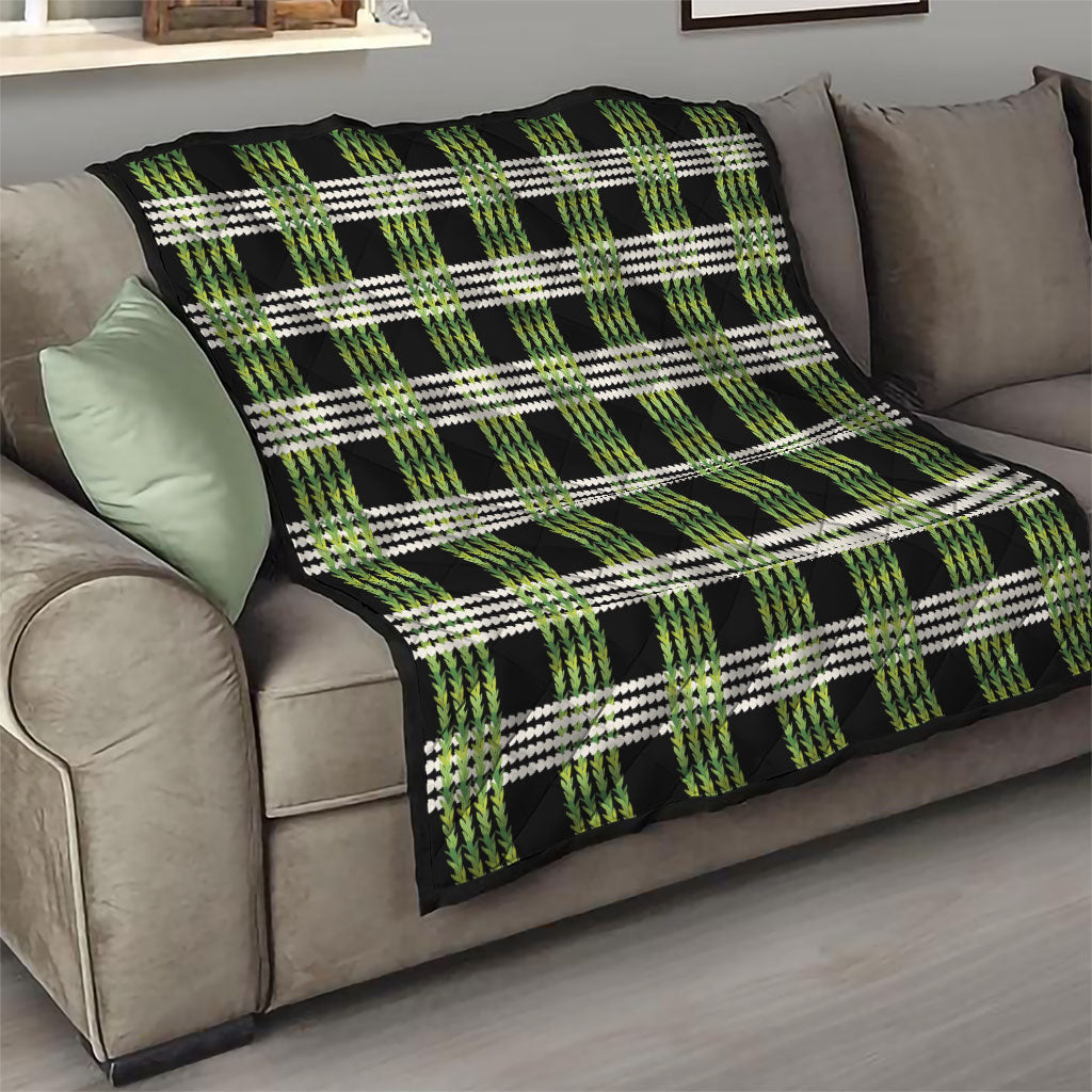 Aloha Hawaii Pakalana Pikake Lei Quilt Palaka Inspired Hawaiian-plaid Black LT14 - Polynesian Pride