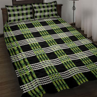 Aloha Hawaii Pakalana Pikake Lei Quilt Bed Set Palaka Inspired Hawaiian-plaid Black LT14 Black - Polynesian Pride