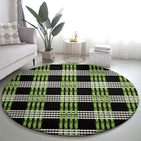 Aloha Hawaii Pakalana Pikake Lei Round Carpet Palaka Inspired Hawaiian-plaid Black LT14 - Polynesian Pride