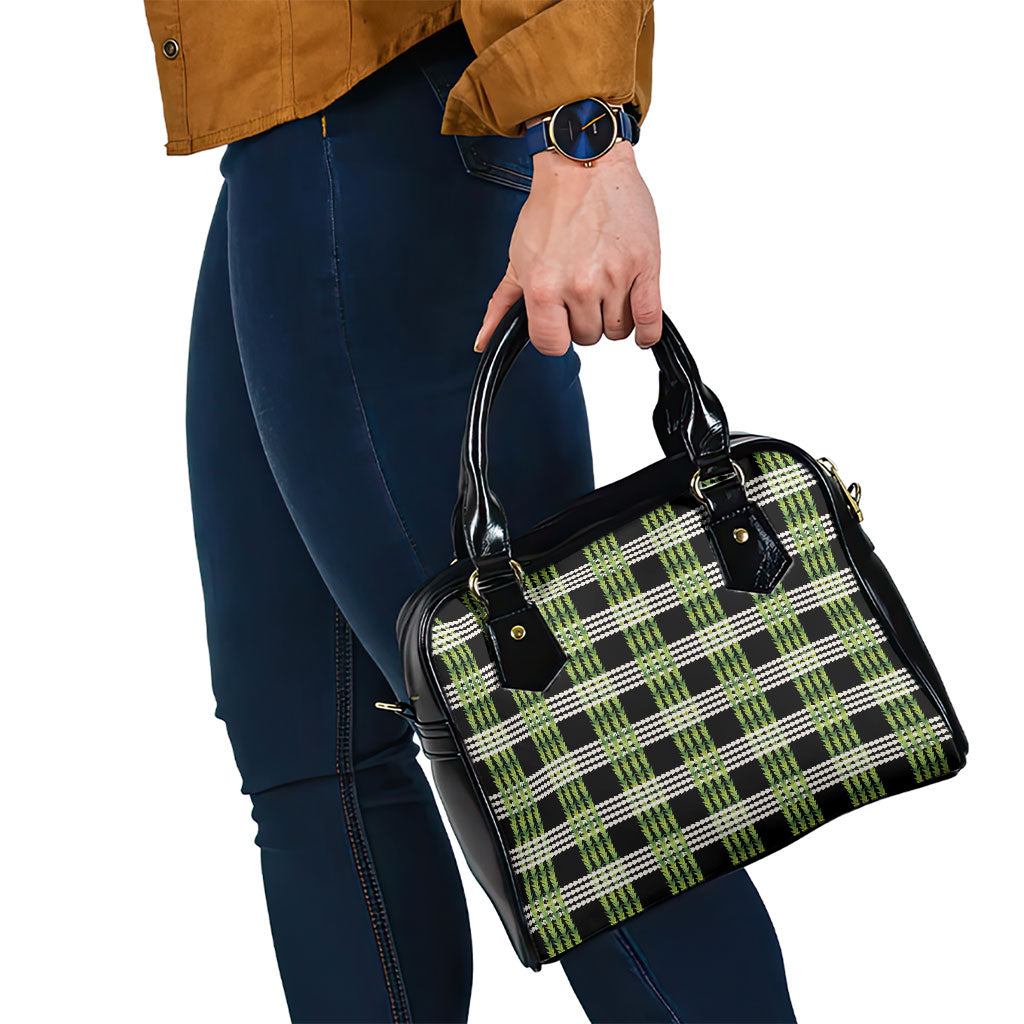 Aloha Hawaii Pakalana Pikake Lei Shoulder Handbag Palaka Inspired Hawaiian-plaid Black LT14 - Polynesian Pride