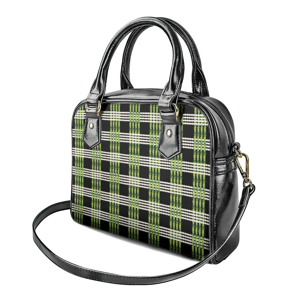 Aloha Hawaii Pakalana Pikake Lei Shoulder Handbag Palaka Inspired Hawaiian-plaid Black LT14 - Polynesian Pride