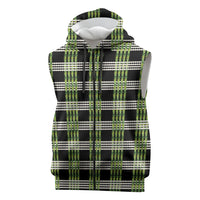 Aloha Hawaii Pakalana Pikake Lei Sleeveless Zip Hoodie Palaka Inspired Hawaiian-plaid Black LT14 Black - Polynesian Pride