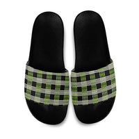 Aloha Hawaii Pakalana Pikake Lei Slide Sandals Palaka Inspired Hawaiian-plaid Black LT14 Black - Polynesian Pride