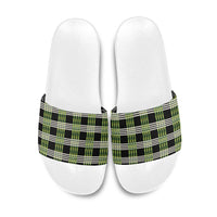 Aloha Hawaii Pakalana Pikake Lei Slide Sandals Palaka Inspired Hawaiian-plaid Black LT14 Black - Polynesian Pride