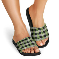 Aloha Hawaii Pakalana Pikake Lei Slide Sandals Palaka Inspired Hawaiian-plaid Black LT14 - Polynesian Pride