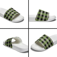 Aloha Hawaii Pakalana Pikake Lei Slide Sandals Palaka Inspired Hawaiian-plaid Black LT14 - Polynesian Pride
