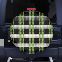 Aloha Hawaii Pakalana Pikake Lei Spare Tire Cover Palaka Inspired Hawaiian-plaid Black LT14 No hole Black - Polynesian Pride