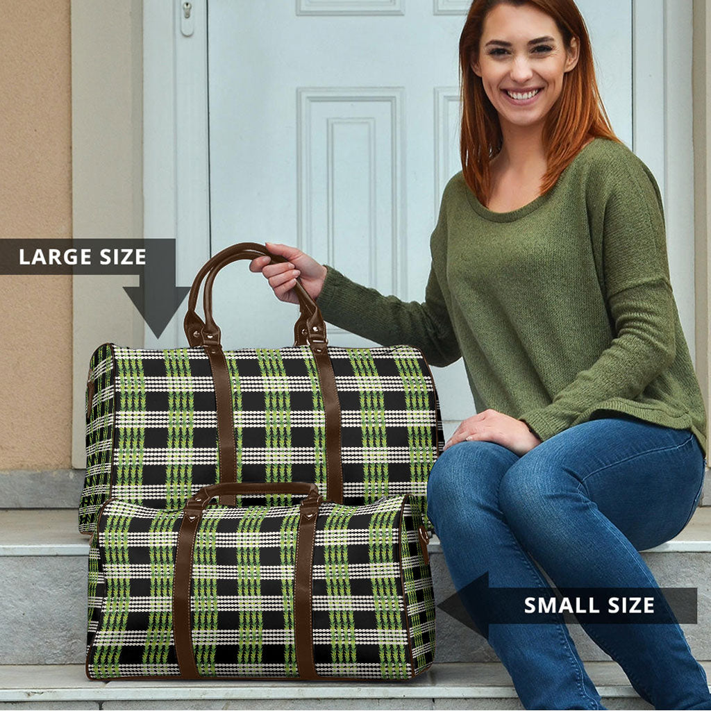 Aloha Hawaii Pakalana Pikake Lei Travel Bag Palaka Inspired Hawaiian-plaid Black LT14 - Polynesian Pride