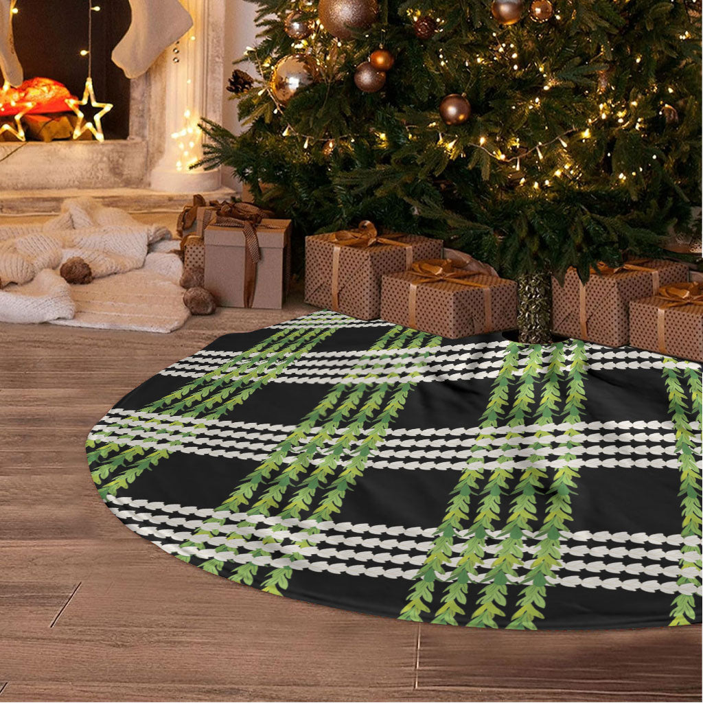 Aloha Hawaii Pakalana Pikake Lei Tree Skirt Palaka Inspired Hawaiian-plaid Black LT14 - Polynesian Pride
