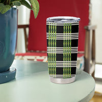 Aloha Hawaii Pakalana Pikake Lei Tumbler Cup Palaka Inspired Hawaiian-plaid Black LT14 - Polynesian Pride