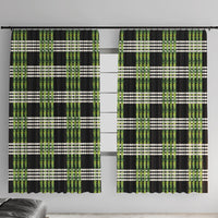 Aloha Hawaii Pakalana Pikake Lei Window Curtain Palaka Inspired Hawaiian-plaid Black LT14 With Hooks Black - Polynesian Pride