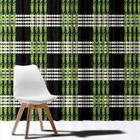 Aloha Hawaii Pakalana Pikake Lei Window Curtain Palaka Inspired Hawaiian-plaid Black LT14 - Polynesian Pride