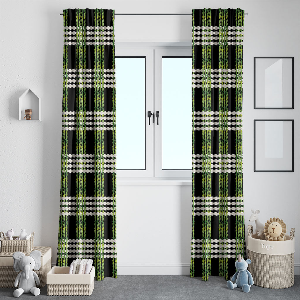 Aloha Hawaii Pakalana Pikake Lei Window Curtain Palaka Inspired Hawaiian-plaid Black LT14 - Polynesian Pride