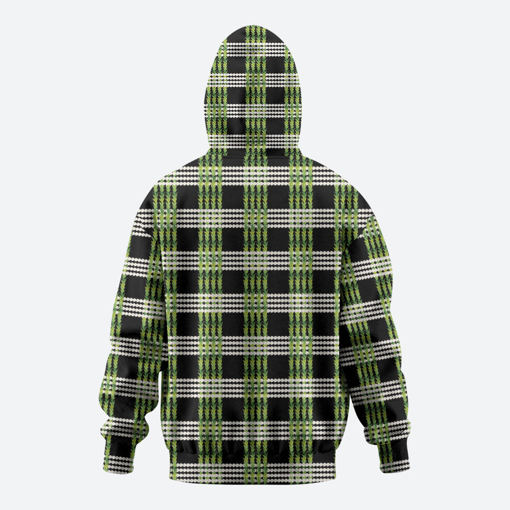 Aloha Hawaii Pakalana Pikake Lei Zip Hoodie Palaka Inspired Hawaiian-plaid Black LT14 - Polynesian Pride