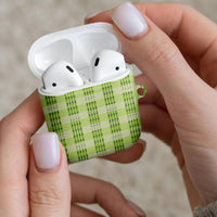 Aloha Hawaii Pakalana Pikake Lei AirPods Case Palaka Inspired Hawaiian-plaid Pastel Green LT14 - Polynesian Pride
