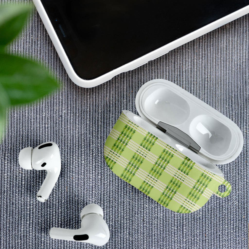 Aloha Hawaii Pakalana Pikake Lei AirPods Case Palaka Inspired Hawaiian-plaid Pastel Green LT14 - Polynesian Pride