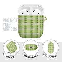Aloha Hawaii Pakalana Pikake Lei AirPods Case Palaka Inspired Hawaiian-plaid Pastel Green LT14 - Polynesian Pride