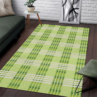Aloha Hawaii Pakalana Pikake Lei Area Rug Palaka Inspired Hawaiian-plaid Pastel Green LT14 Green - Polynesian Pride