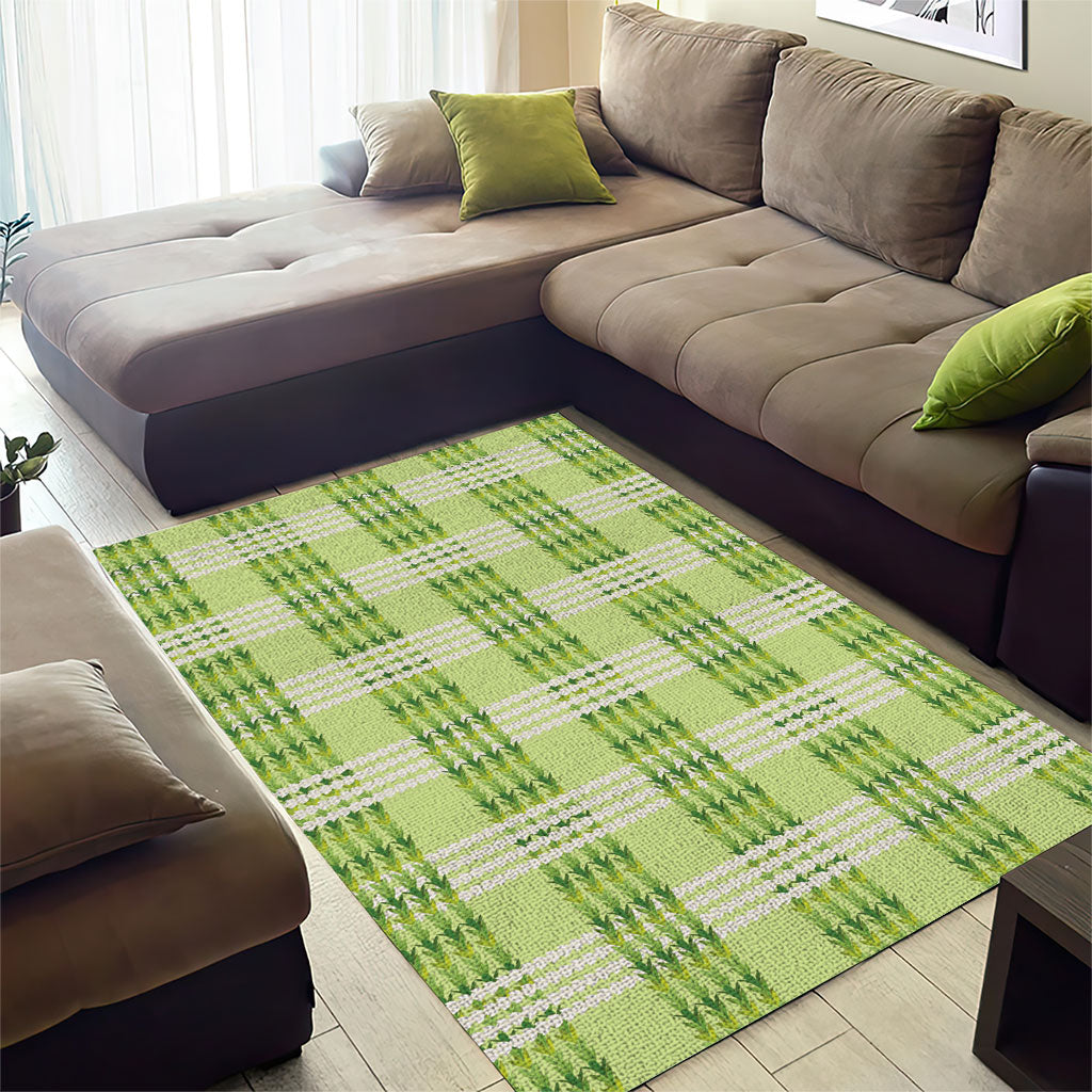 Aloha Hawaii Pakalana Pikake Lei Area Rug Palaka Inspired Hawaiian-plaid Pastel Green LT14 - Polynesian Pride