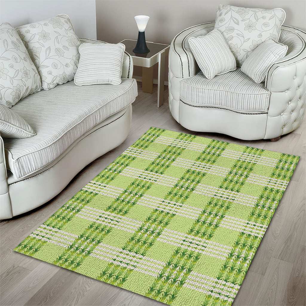 Aloha Hawaii Pakalana Pikake Lei Area Rug Palaka Inspired Hawaiian-plaid Pastel Green LT14 - Polynesian Pride