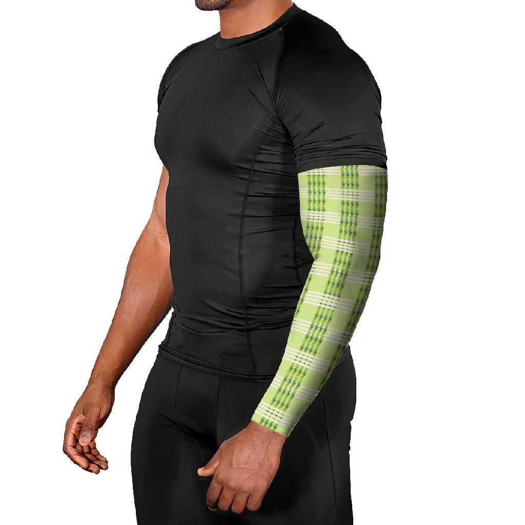 Aloha Hawaii Pakalana Pikake Lei Arm Sleeves Palaka Inspired Hawaiian-plaid Pastel Green LT14 - Polynesian Pride