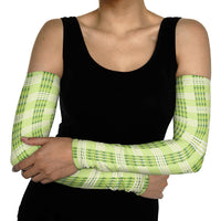 Aloha Hawaii Pakalana Pikake Lei Arm Sleeves Palaka Inspired Hawaiian-plaid Pastel Green LT14 - Polynesian Pride