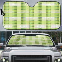 Aloha Hawaii Pakalana Pikake Lei Auto Sun Shade Palaka Inspired Hawaiian-plaid Pastel Green LT14 Green - Polynesian Pride