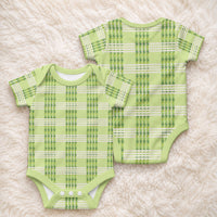 Aloha Hawaii Pakalana Pikake Lei Baby Onesie Palaka Inspired Hawaiian-plaid Pastel Green LT14 - Polynesian Pride