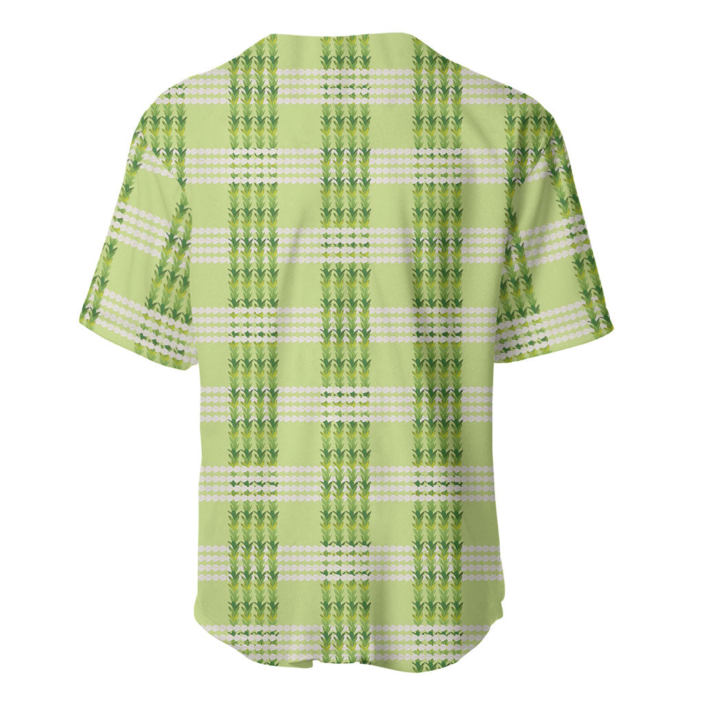 Aloha Hawaii Pakalana Pikake Lei Baseball Jersey Palaka Inspired Hawaiian-plaid Pastel Green LT14 - Polynesian Pride