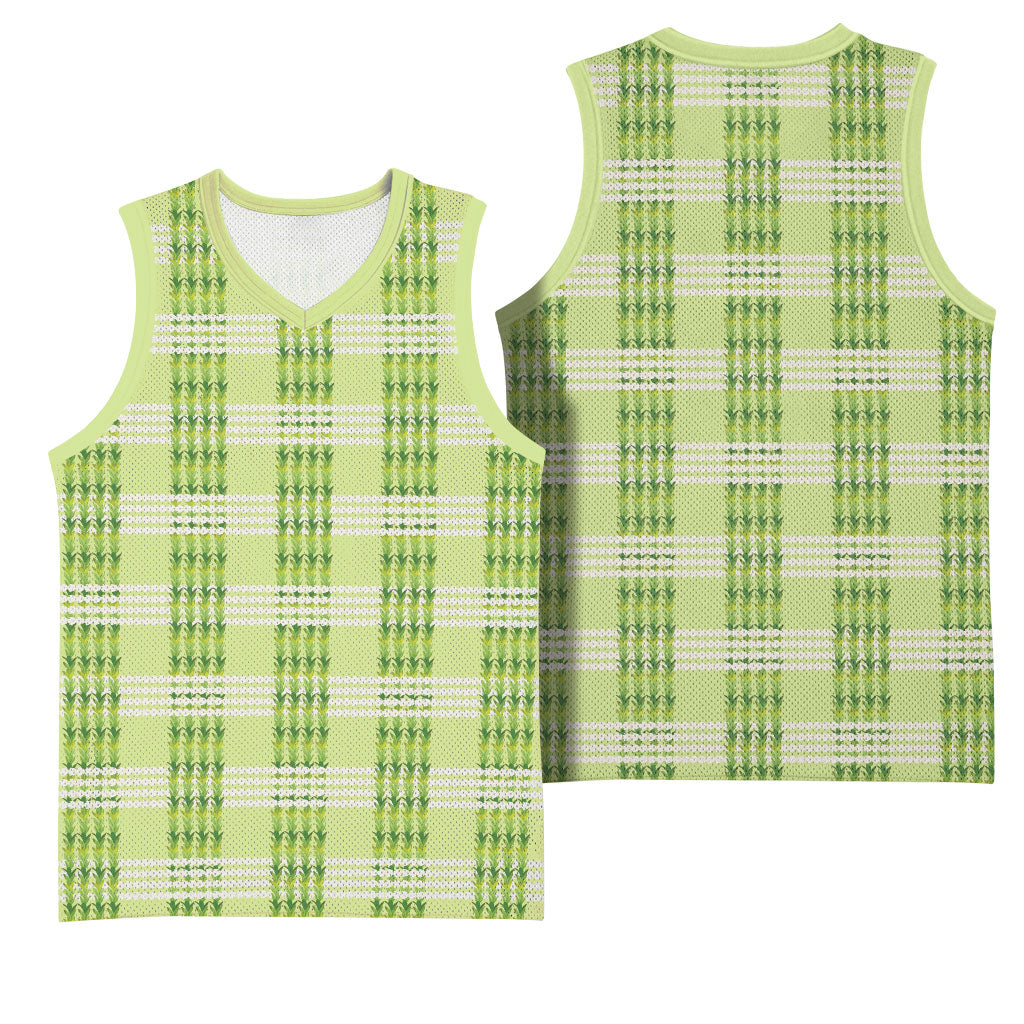 Aloha Hawaii Pakalana Pikake Lei Basketball Jersey Palaka Inspired Hawaiian-plaid Pastel Green LT14 - Polynesian Pride