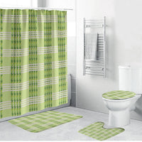 Aloha Hawaii Pakalana Pikake Lei Bathroom Set Palaka Inspired Hawaiian-plaid Pastel Green LT14 Bathroom Set (4 pcs) Green - Polynesian Pride