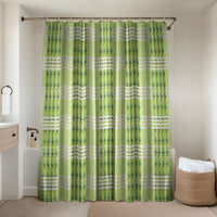 Aloha Hawaii Pakalana Pikake Lei Bathroom Set Palaka Inspired Hawaiian-plaid Pastel Green LT14 Shower Curtain Only Green - Polynesian Pride