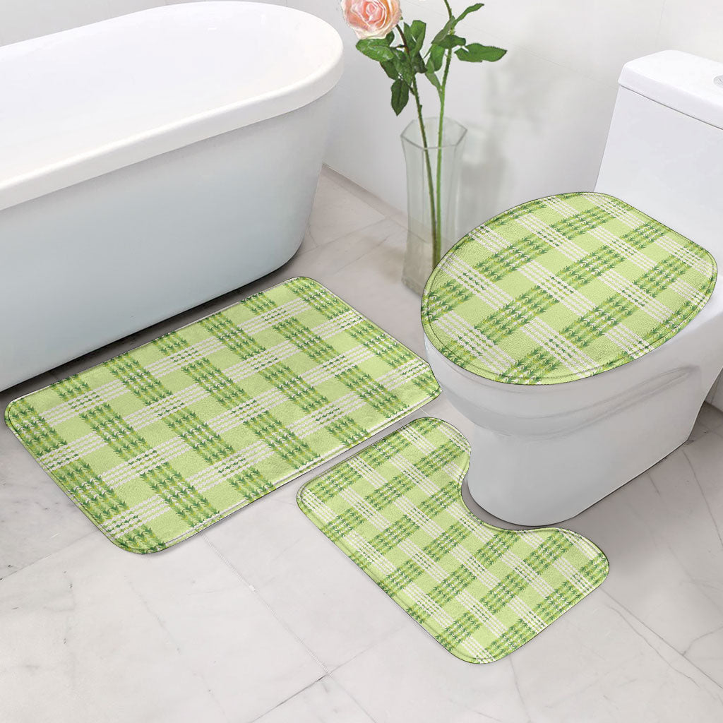 Aloha Hawaii Pakalana Pikake Lei Bathroom Set Palaka Inspired Hawaiian-plaid Pastel Green LT14 - Polynesian Pride
