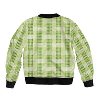 Aloha Hawaii Pakalana Pikake Lei Bomber Jacket Palaka Inspired Hawaiian-plaid Pastel Green LT14 - Polynesian Pride