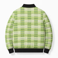 Aloha Hawaii Pakalana Pikake Lei Bomber Puffer Jacket Palaka Inspired Hawaiian-plaid Pastel Green LT14 - Polynesian Pride