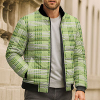 Aloha Hawaii Pakalana Pikake Lei Bomber Puffer Jacket Palaka Inspired Hawaiian-plaid Pastel Green LT14 - Polynesian Pride