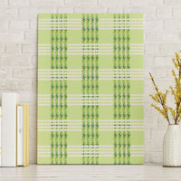 Aloha Hawaii Pakalana Pikake Lei Canvas Wall Art Palaka Inspired Hawaiian-plaid Pastel Green LT14 Without Frame Green - Polynesian Pride