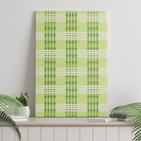 Aloha Hawaii Pakalana Pikake Lei Canvas Wall Art Palaka Inspired Hawaiian-plaid Pastel Green LT14 - Polynesian Pride